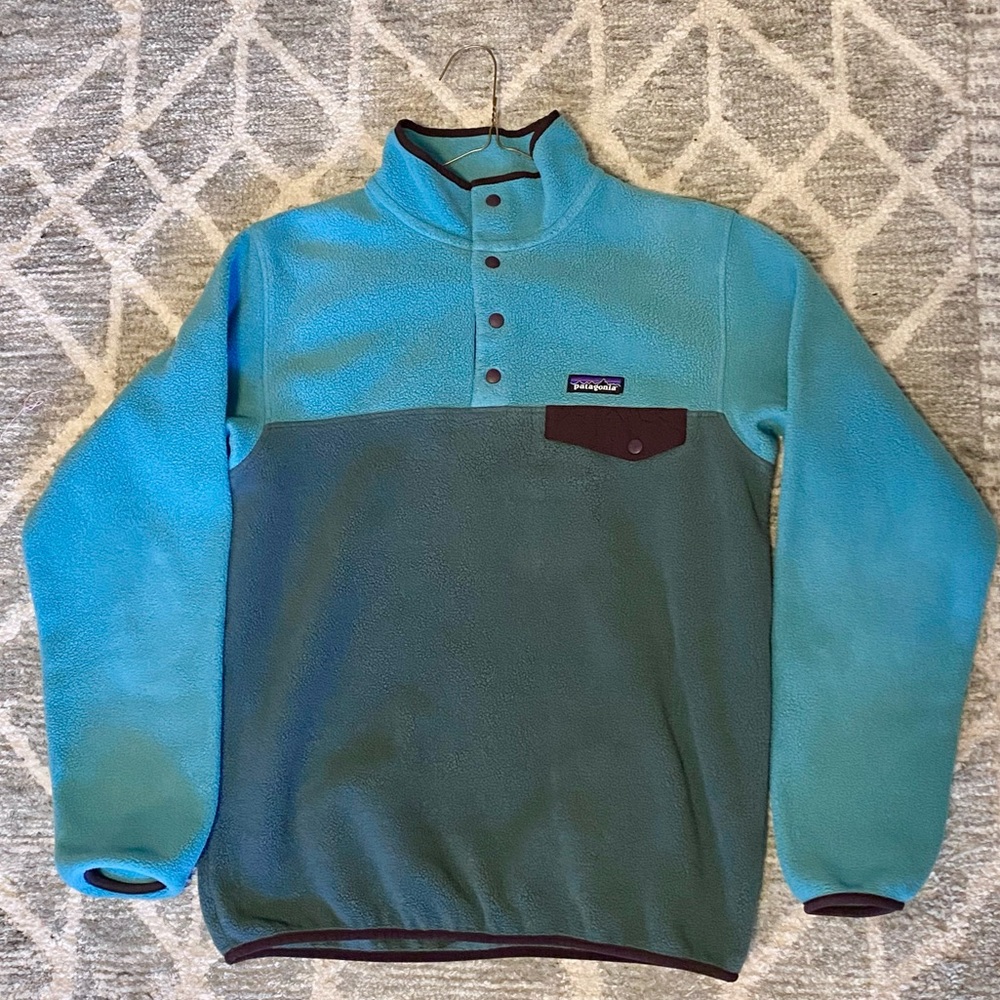 Synchilla snap button up fleece sweatshirt color block